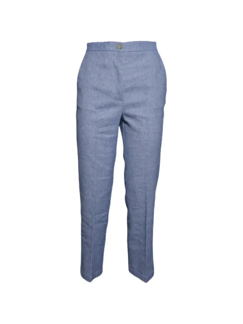 SOLOTRE button-up straight-leg trousers Blue M1AB0118