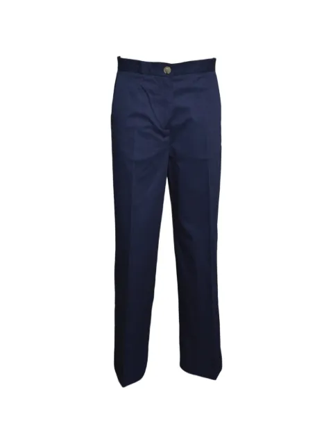 SOLOTRE pressed-crease straight-leg trousers Blue M1AB0223