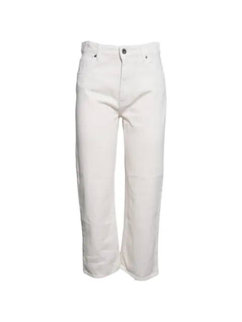 SOLOTRE logo-patch straight-leg jeans White M1AB0165