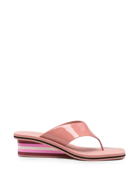 Chloé Swimming Cool striped wedge sandals Pink CH26A19KYI