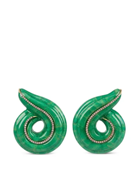 SILVIA FURMANOVICH diamond and marquetry spiral earrings Gold BR82084