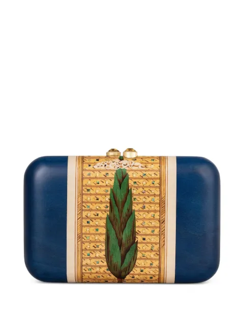 SILVIA FURMANOVICH abalone shell marquetry clutch Blue CT04054