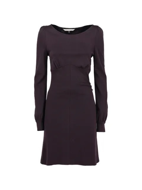 Diane Von Furstenberg Vintage gathered long-sleeve mini dress Purple CVB204720