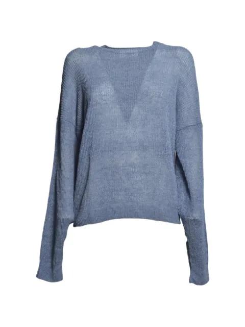 SOLOTRE fine-knit drop-shoulder sweater Blue M3AB0052ABU82S