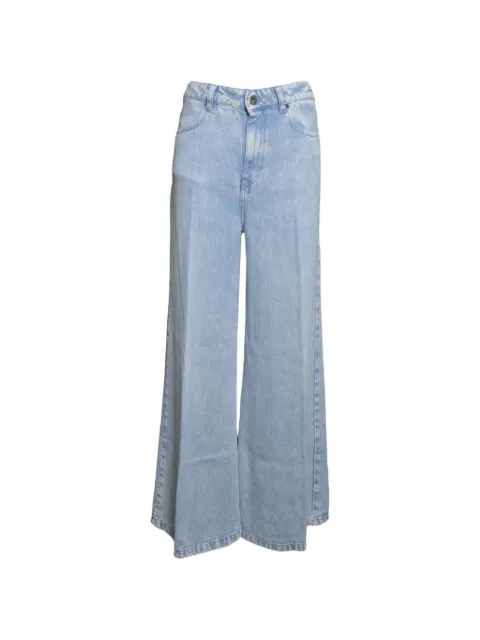 SOLOTRE acid-wash wide-leg jeans Blue M1AB0168