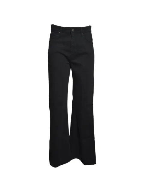 SOLOTRE logo-patch wide-leg jeans Black M1AB0159
