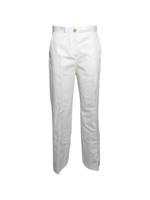 SOLOTRE pressed-crease straight-leg trousers White M1AB0223