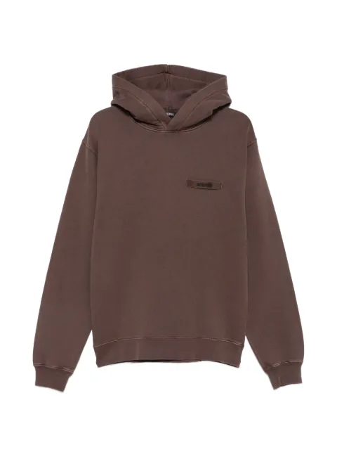 Jacquemus logo-patch hoodie Brown HOM00247AJ00126