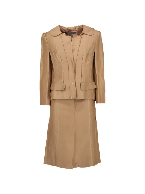 Alberta Ferretti Vintage contrast-stitch suit Neutrals CVB22332