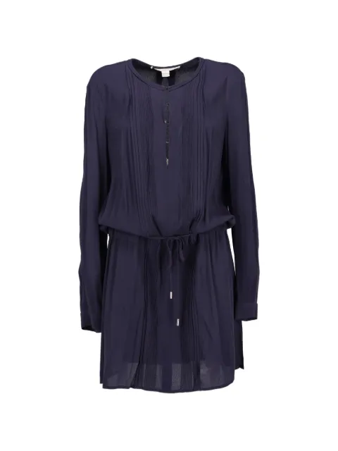 Diane Von Furstenberg Vintage pleated drawstring mini dress Blue CVB236435