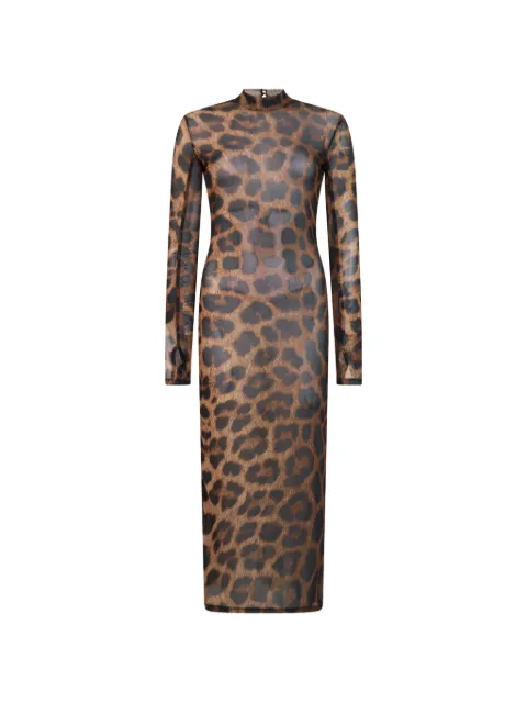 Philipp Plein leopard-print open-back dress Brown AAFCWRG3628PTE067N