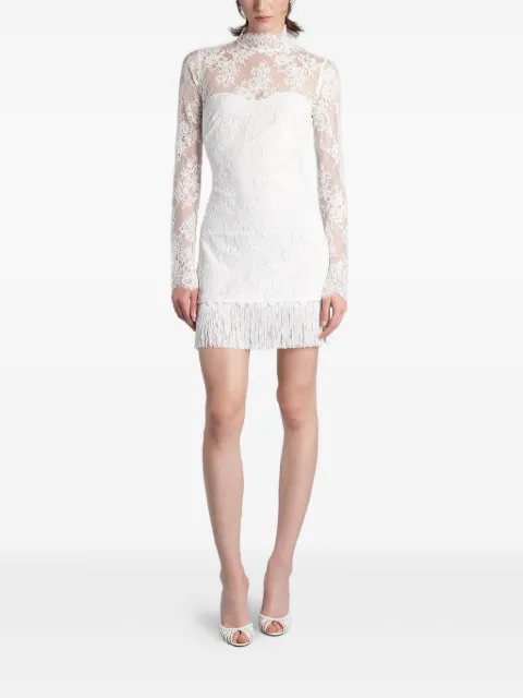 Retrofete Xylina fringe-trim lace mini dress White RSS261246217