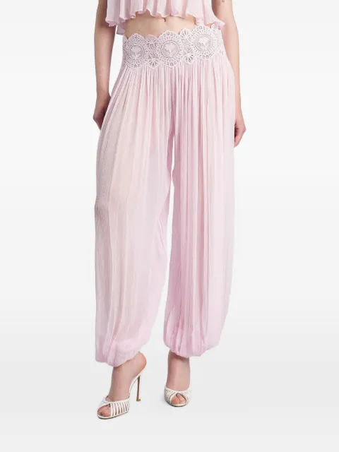 Retrofete Dreamy lace-panelled pleated trousers Pink RSS261269614