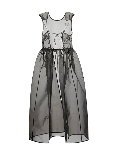 Cecilie Bahnsen Camilla liquid myrtia midi dress Black 425RTW10013