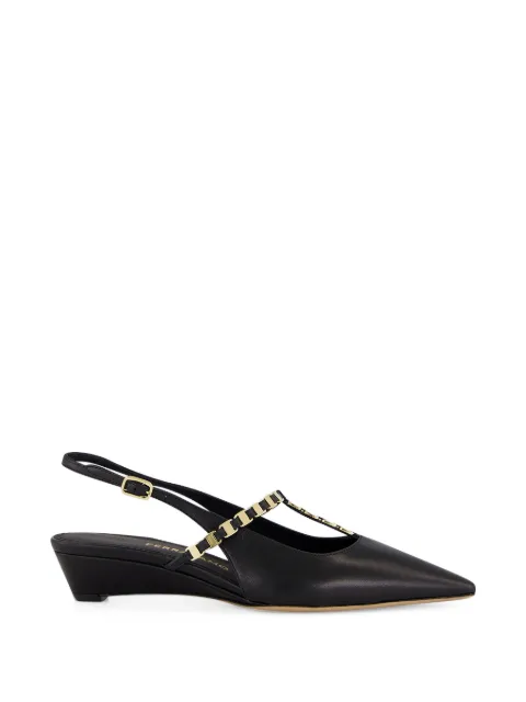 Ferragamo Ardea chain-link slingback pumps Black 796622
