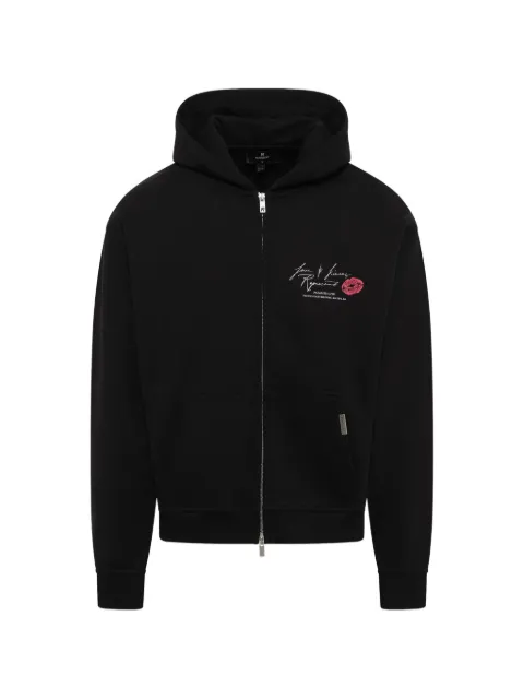 Represent logo-print zip-up hoodie Black MLM101150