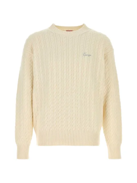 Kenzo Signature cable-knit sweater White FG65PU8123LK