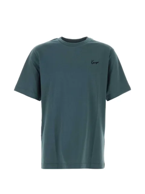 Kenzo KENZO Signature round-neck T-shirt Blue FG65TS2854SG