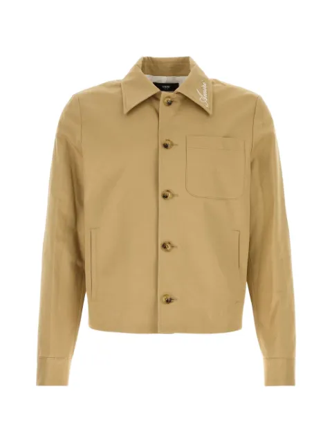 AMIRI logo-embroidered shirt jacket Neutrals AMOUJA1133