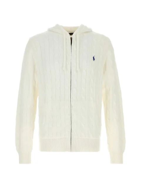 Polo Ralph Lauren cable-knit zip-up hoodie White 710B18057