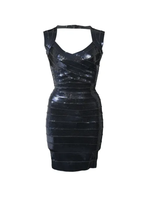 Hervé Léger Pre-Owned sequined bodycon dress Blue TONPUHKCL446276W