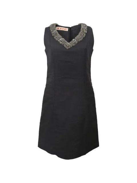 Marni Pre-Owned embellished wool dress Black NAPPUHKCL370564W