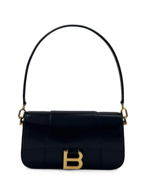 Balenciaga Hourglass logo-plaque shoulder bag Black 8289762ABQ8