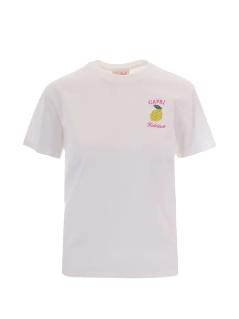 MC2 Saint Barth Emilie Capri Habituè embroidered T-shirt White EMI0001
