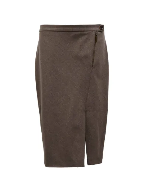 Brunello Cucinelli Vintage zip-fastening midi skirt Brown TONPUHKCL466097W