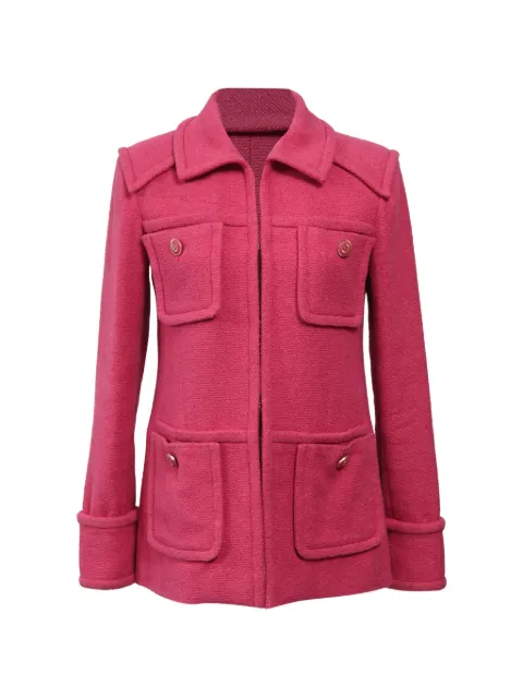 CHANEL Pre-Owned four-pocket tweed jacket Pink TONPUHKCL424892W