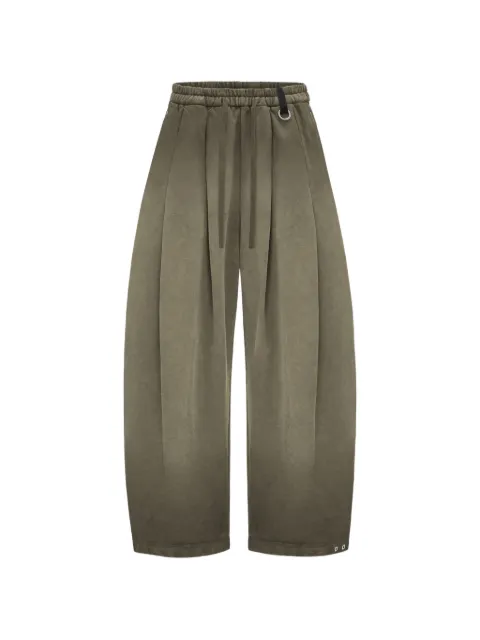 TEAM WANG design Reset washed-effect pleated track pants Brown TWSS26B490