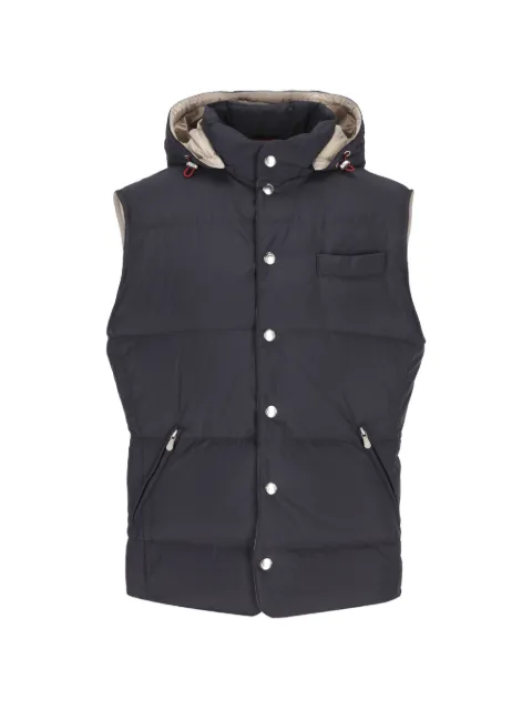 Brunello Cucinelli hooded padded gilet Blue MV4081628CIX44