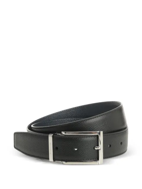 Ferragamo reversible grained leather belt Black 679497