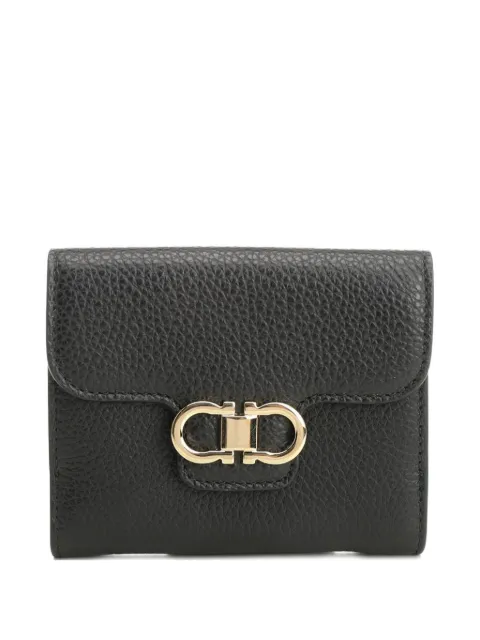 Ferragamo Gancini-plaque leather wallet Black 220961