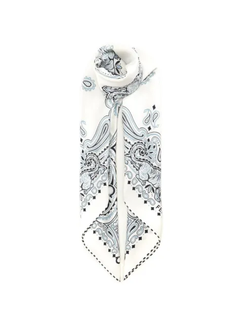 Ferragamo Gancini Arabesque-print silk scarf White 310248