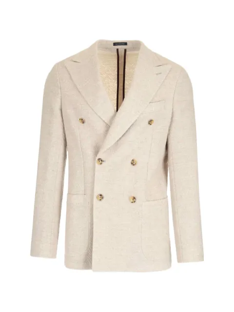 Al Duca D’Aosta 1902 double-breasted herringbone blazer Neutrals D88UC0623