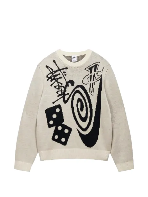 Nike x Stüssy intarsia-knit sweater Neutrals DR2893