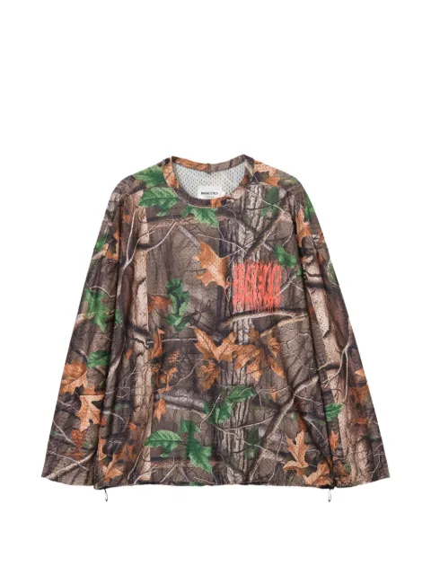 Magic Stick camo-print mesh T-shirt Brown 25FWMS8010