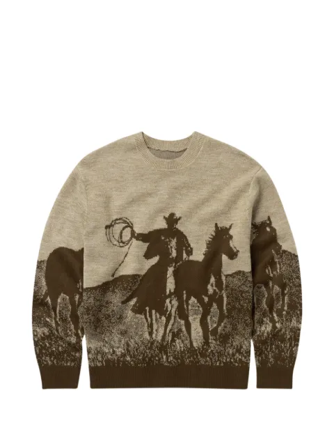 One Of These Days Spirit of The Planes intarsia-knit sweater Brown 02C07016