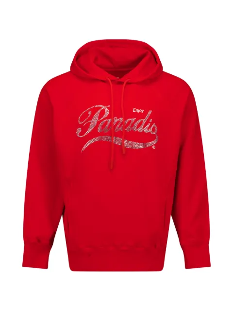 3.PARADIS Coca Cola rhinestone-embellished hoodie Red AW2439