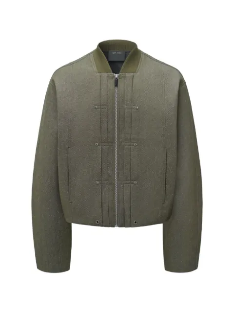 TEAM WANG design Reset panelled zip-up jacket Green TWSS26A510