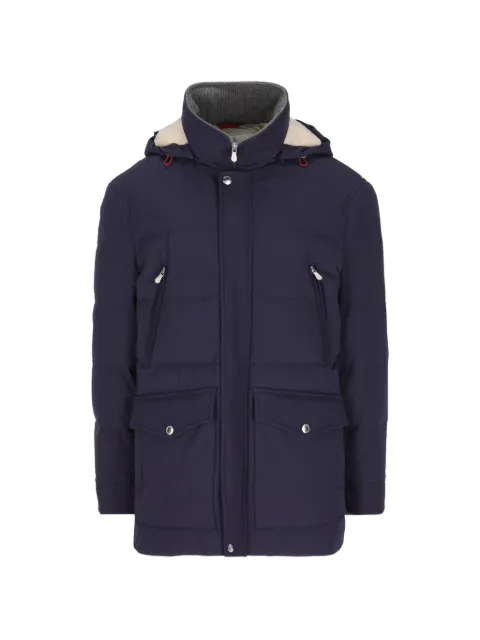 Brunello Cucinelli padded hooded coat Blue MV4061823CTU62