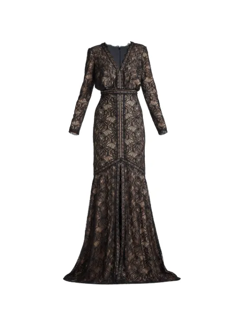 Tadashi Shoji Carelli long-sleeved maxi dress Black CKI25158L