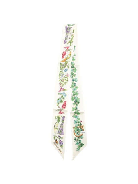 Ferragamo Eden Shoes print silk scarf Neutrals 795177