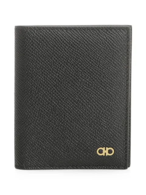 Ferragamo Gancini-plaque leather card holder Black 775661