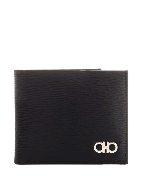 Ferragamo Gancini-plaque leather wallet Black 66A063