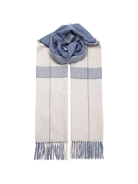 Al Duca D’Aosta 1902 check-pattern fringed-edge scarf Neutrals CORVARAS04