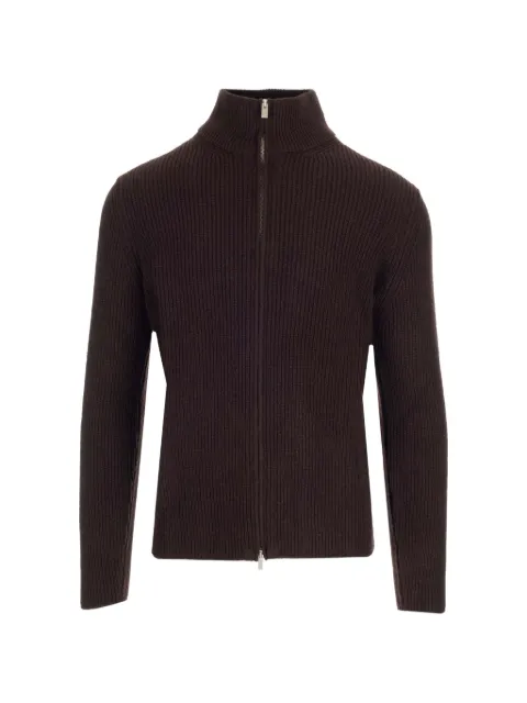 Al Duca D’Aosta 1902 ribbed-knit zip-up sweater Brown FZ0MLWC7P