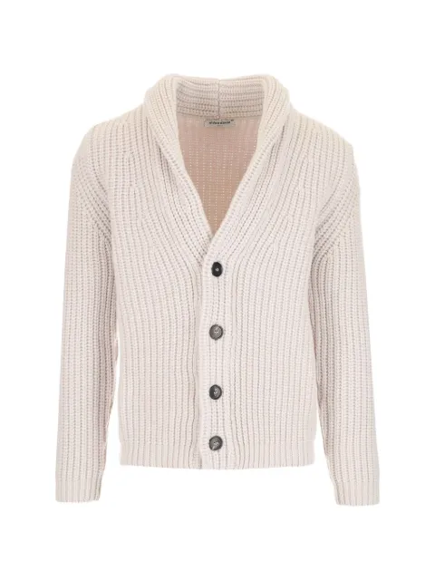 Al Duca D’Aosta 1902 ribbed-knit shawl-collar cardigan White 2TFD