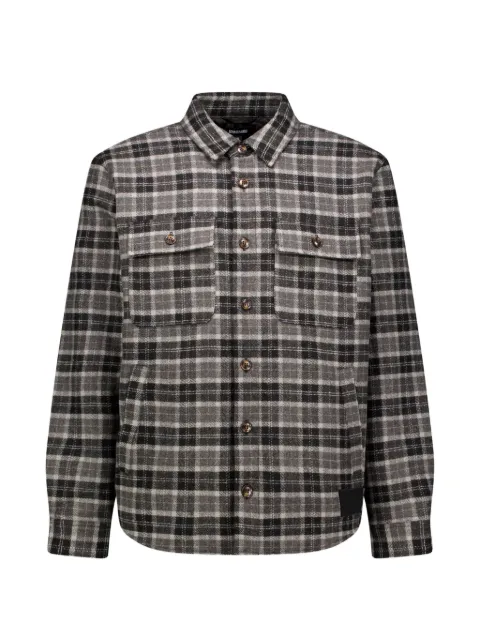 BornxRaised check-pattern flannel shirt jacket Grey B4025EMBFL